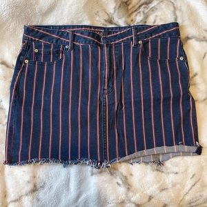 AE striped denim skirt